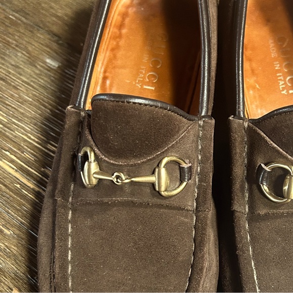 Gucci Men’s Horsebit Leather Loafer in Brown Suede size 8 - Picture 11 of 16